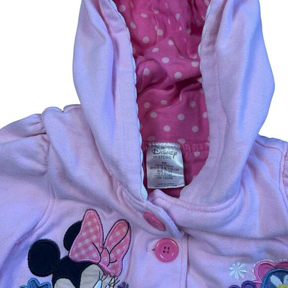 Minnie Mouse Disney Pink Floral Ruffle Button Sweater - Picture 3 of 3